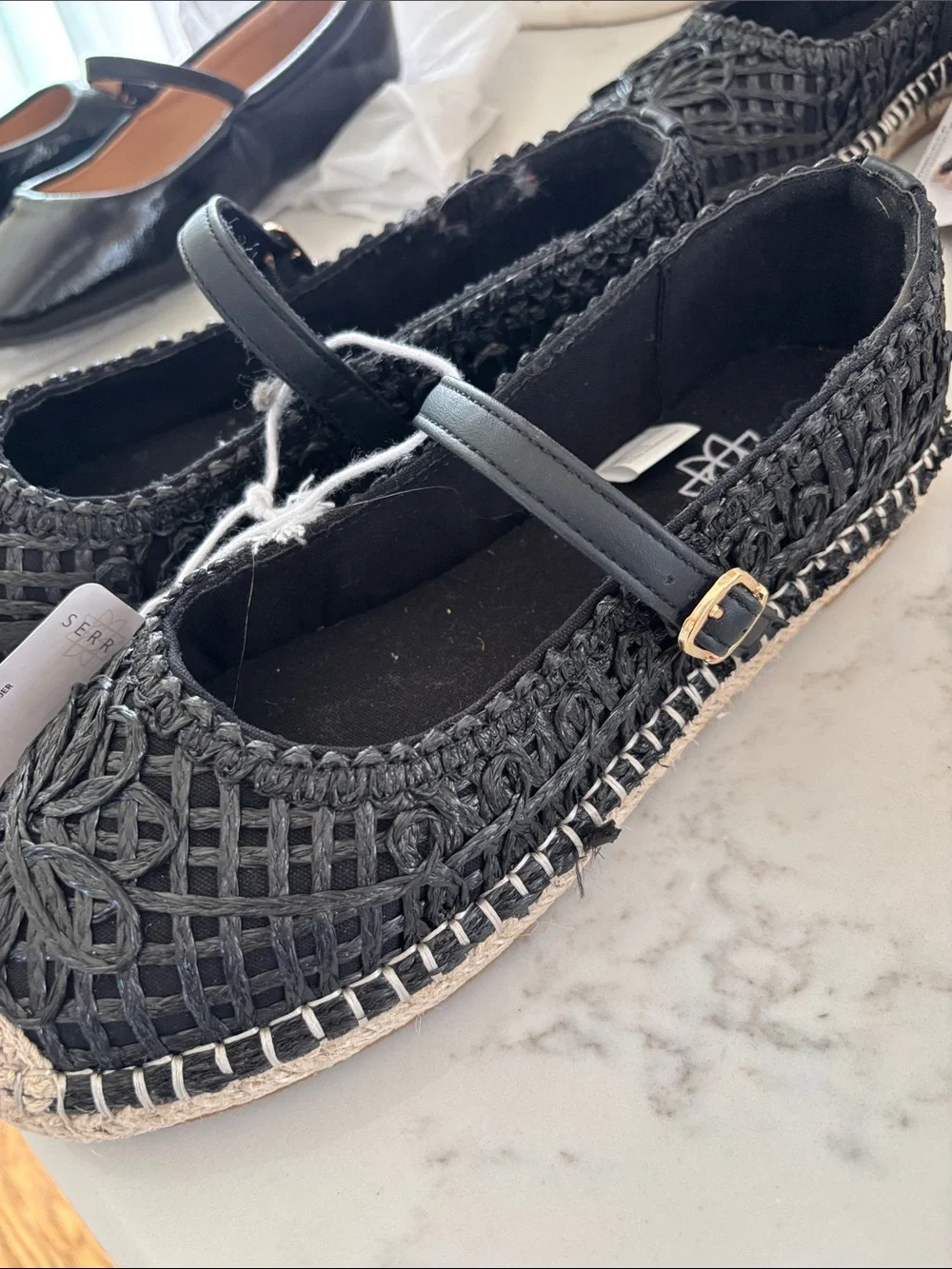 Serra Ladies black Espadrille Flat new 🆕